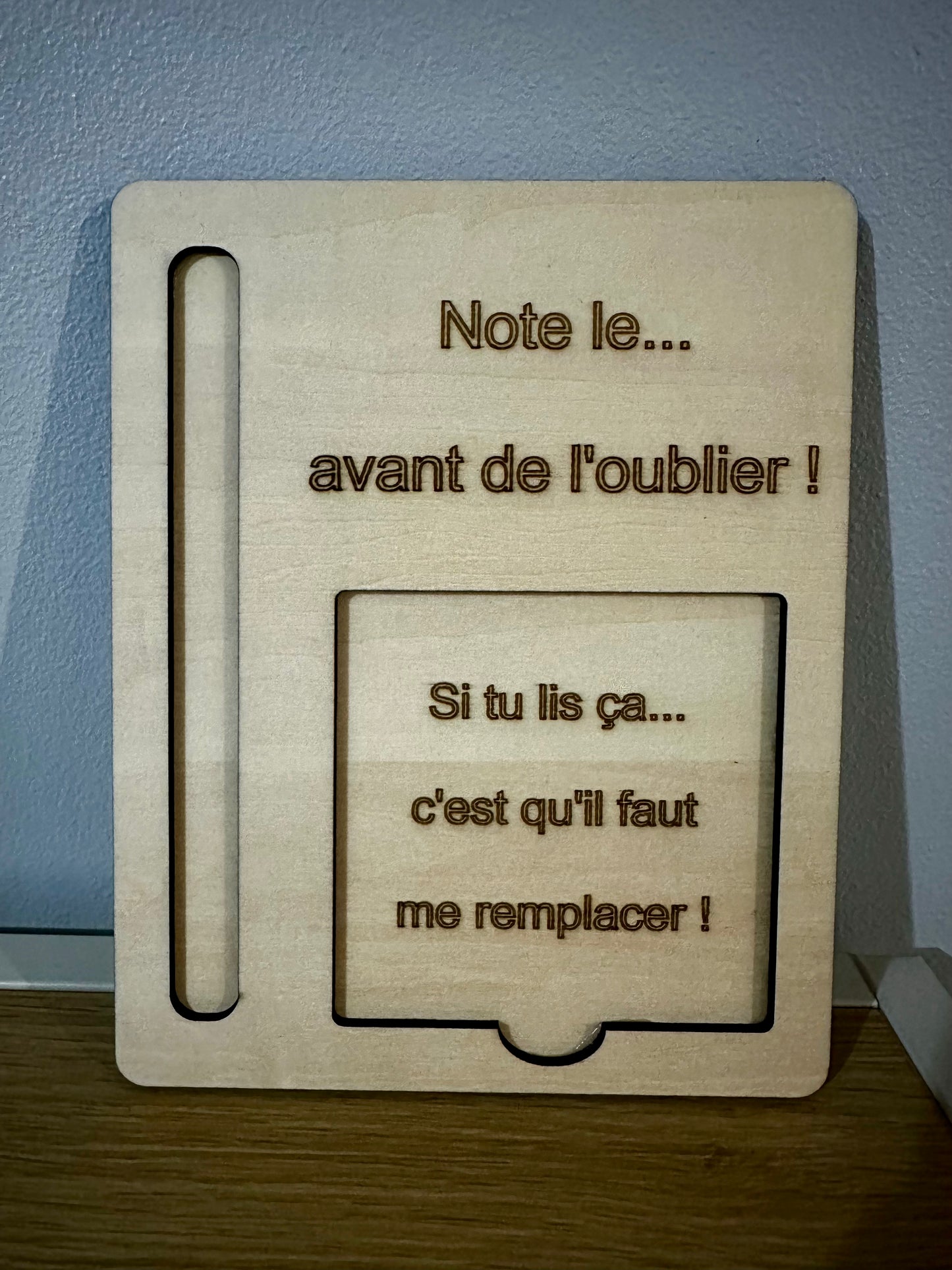 Bloc-notes en bois personnalisable avec stylo et post-it
