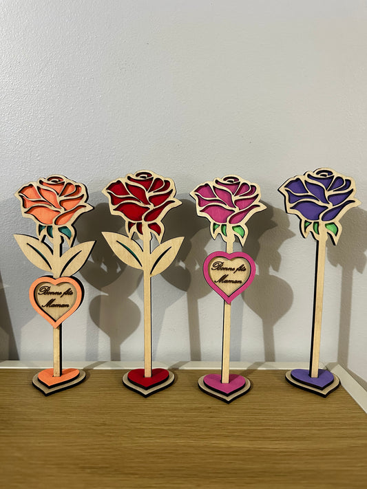 Rose en bois personnalisable